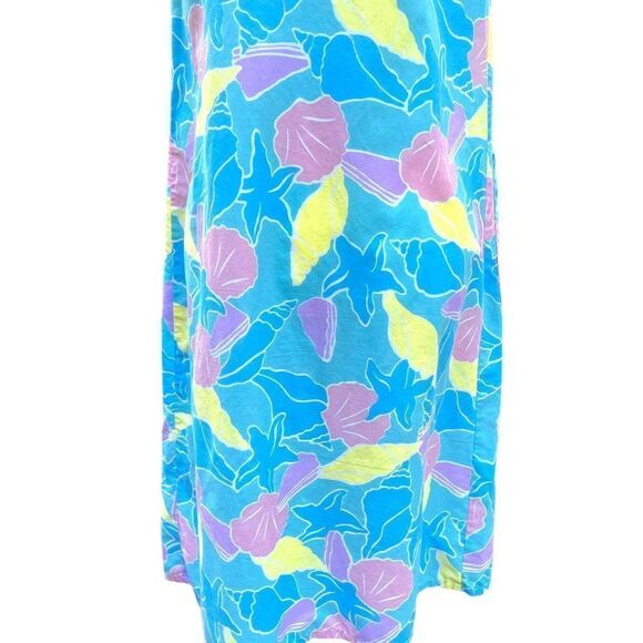Vintage Helen of Troy Patio Day Dress Fitted MuMu Zip Front Pockets Sea Shells - Picture 8 of 11